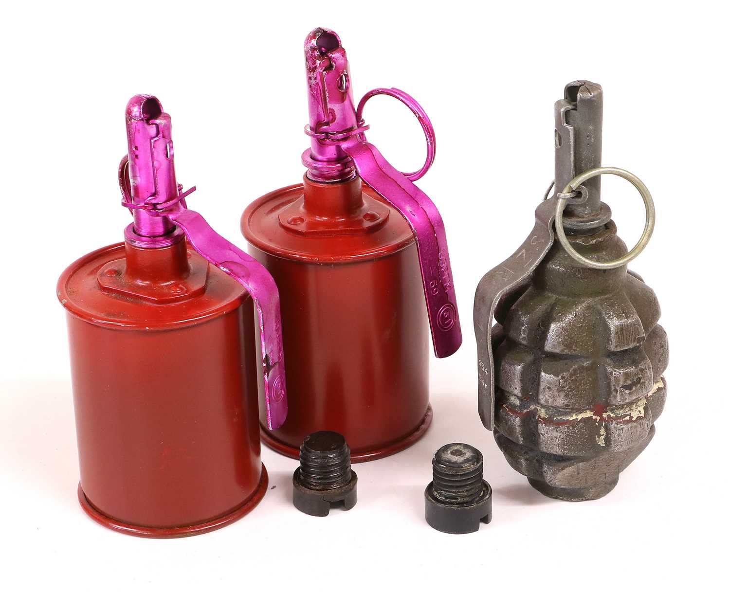 Lot 112 - Two Inert Bulgarian RG-42 Type Prac Grenades,